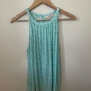 LOFT Mint Green Floral Tank Top